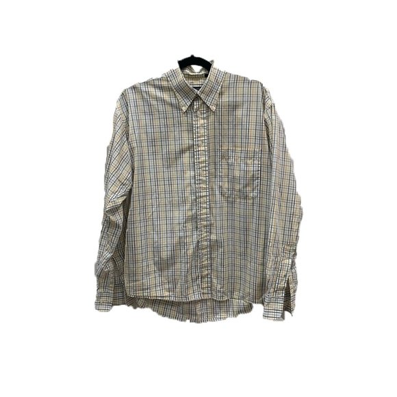 2 Burberry Mens Dress Shirts Button Ups Plaid Blue & White Medium Bundle - Picture 2 of 16